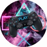 Jedlý tisk PLAYSTATION OVLADAČ ● materiál: JEDLÝ PAPÍR Ⓜ️, ● velikost: kruh 12 cm - PROMO akce bez cupcakes ☝ – Zboží Mobilmania