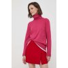 Dámský svetr a pulovr United Colors of Benetton Svetr z vlněné směsi dámský lehký s golfem 1035D2551.2E8 růžová