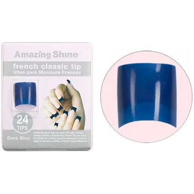 Amazing Shine Krátké barevné tipy French Classic Tip Dark Blue 1 10 24 ks – Hledejceny.cz
