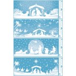 Anděl Přerov Okenní fólie bez lepidla pruh Betlém s glitry 60 x 22,5 cm – Hledejceny.cz