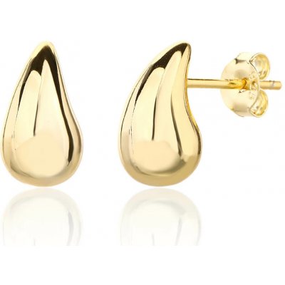 Bealio 14031 stříbrné náušnice SLZA KAPKA zlacené yellow 12 mm 03-14031-4136 – Zboží Mobilmania