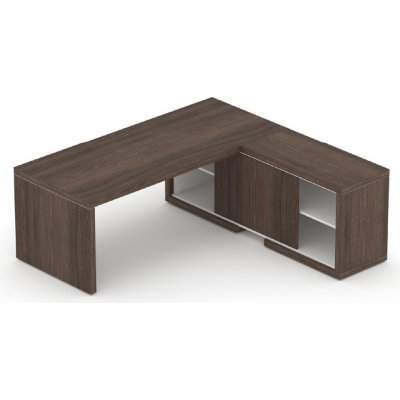 Nábytek Designový cz DLZ1 Manažerská sestava stolu s komodou SOLID Z1 jilm royal bílá – Zboží Dáma