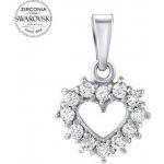 SILVEGO Stříbrný přívěsek Srdce se Swarovski Zirkony SILVEGOB11698s – Hledejceny.cz
