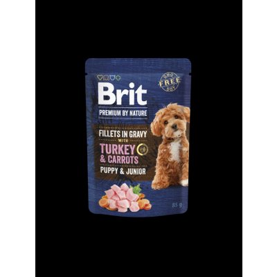 Brit Premium by Nature Dog Puppy & Junior Fillets in Gravy with Turkey & Carrots 85 g – Sleviste.cz