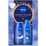 Nivea Moment of Care Creme Care sprchový gel 250 ml + Nivea Rich Nourishing tělové mléko 250 ml + dárková sada – Sleviste.cz
