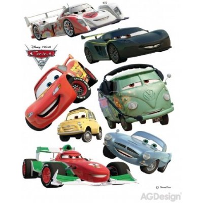 AG Design Samolepka na zeď Disney Cars auta 2 McQueen a Francesco Bernoulli rozměry 65 x 85 cm – Zboží Mobilmania