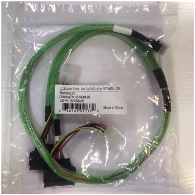 Broadcom LSI internal U.2 cable 1.0 m 2x Mini-SAS HD (SFF-8643) to 2x NVMe drive (SFF-8639)