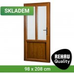 REHAU Smartline+ levé Bílá dovnitř / Zlatý dub ven 98 x 208 cm – Sleviste.cz