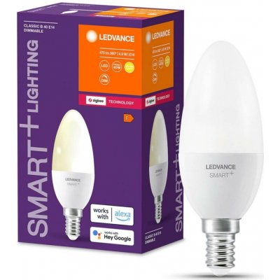 Ledvance LED žárovka E14 B40 4,9W 470lm 2700K Teplá bílá SMART + ZigBee Stmívatelná – Hledejceny.cz