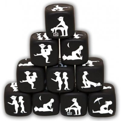 DL Hrací kostky černé pozice – Zboží Mobilmania
