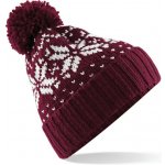 Beechfield Zimní čepice s norským vzorem Fair Isle Snowstar Vínová bílá – Hledejceny.cz