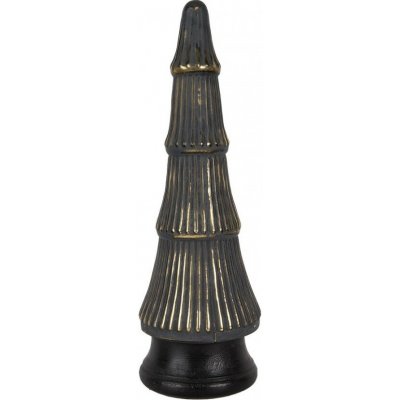 Skleněná vánoční dekorace černozlatého stromečku 15*45 cm Clayre & Eef – Hledejceny.cz