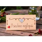 Dekorace z Řečice Dřevěná dárková karta/přání k narozeninám – Sleviste.cz