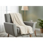 Mybesthome přehoz na křeslo mikrovláknový pléd CAROL krémová 70 x 160 cm – Zboží Dáma