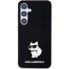 Pouzdro a kryt na mobilní telefon Karl Lagerfeld Liquid Silicone Choupette NFT Samsung Galaxy S24+ černé