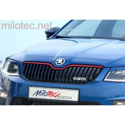 Škoda Octavia III. všechny modely Racing lišta na přední masku - červená – Sleviste.cz
