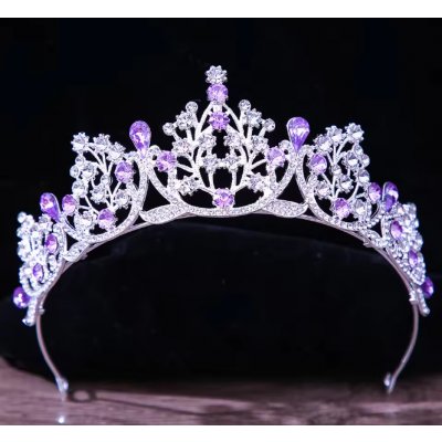 B-Top postříbřená korunka do vlasů s fialovými krystaly – Zboží Dáma B-Top postříbřená korunka do vlasů s fialovými krystaly – Zboží Dáma