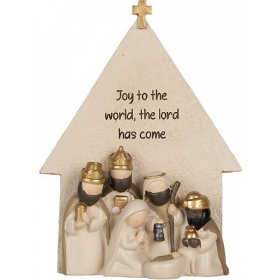 Clayre & Eef Béžová antik vánoční dekorace Betlém Nativity Scene - 16*6*21 cm – Hledejceny.cz