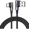 usb kabel Ugreen US176 Úhlový USB-C na USB-A 2.0, 3A, 3m, černý