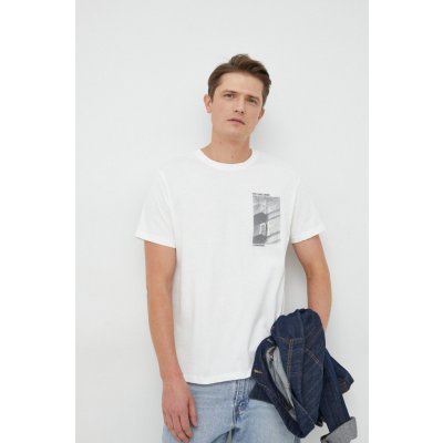 Pepe Jeans bavlněné tričko s potiskem bílá – Zboží Mobilmania