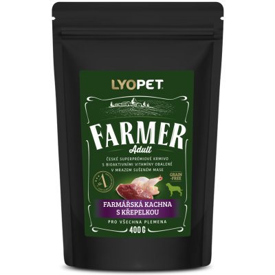 Lyopet Farmer Adult kachna s křepelkou bezobilné 400 g – Zbozi.Blesk.cz