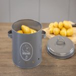 Esschert Design Dóza Secrets Du Potager na brambory šedá antracit 6 l – Sleviste.cz