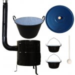 Kessel kotel zabíjačkový smalt 50 l kotlina KOV CLASSIC 50 cm kotlíky na servírovaní smalt 2 ks poklice smalt 59 cm vařečka 60 cm ZABÍJAČKA – Zboží Dáma