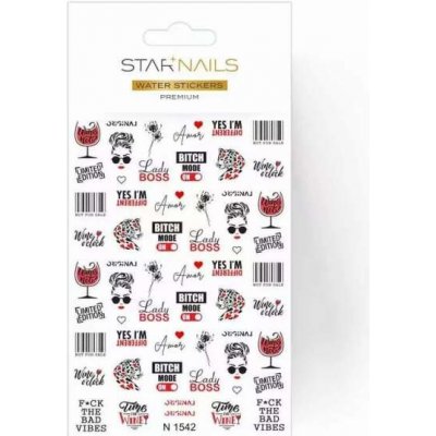 Starnails 2D vodolepky/obtisky PREMIUM N1542 – Zboží Mobilmania
