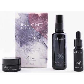 Inlight Bio čisticí balzám 15 ml + Bio květové tonikum 50 ml + Bio denní olej na obličej 10 ml dárková sada