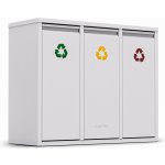 Klarstein Ordnungshüter 3 45 l 3 koše na odpadky nástěnná instalace KG11-OrdMülleimweiß – Zboží Dáma