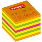 Kores Neonové bločky CUBO Summer 450 lístků 75x75mm, mix barev (žlutá, oranžová, růžová, zelená) (48465) – Sleviste.cz