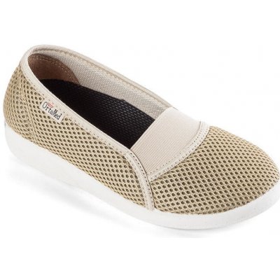 Nazouvací baleríny s pružným nártem béžové – Zboží Mobilmania