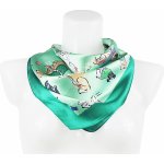 Biju dámský hedvábný šátek RR3050-05 letuška s potiskem psů zelené 7200621-7 – Sleviste.cz