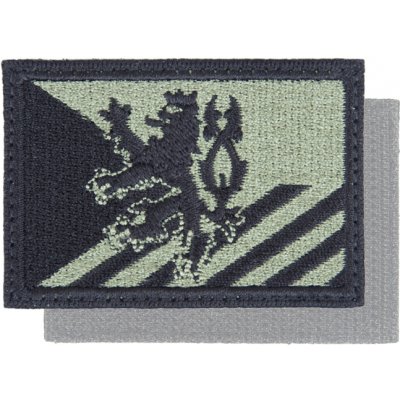 Nášivka: Vlajka Česká republika se šikmými pruhy+Lev [64x44] [ssz] olivová | černá – Zboží Dáma