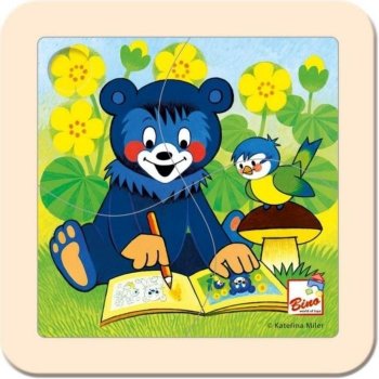 Medvídek Baribal: Omalovánky Dřevěné puzzle pro děti 4 dílky