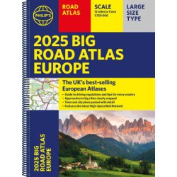 2025 Philip's Big Road Atlas of Europe - A3 Spiral Binding Philip's MapsSpiral bound