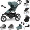 Kočárek Thule Urban Glide 3 Set 10v1 Mid blue 2024 + madlo + korba Mid blue + pláštěnky a moskytiéry Thule + Autosedačka Thule Maple Black s ISOFIX základnou Thule Alfi a adaptéry