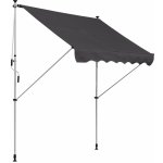 OUTSUNNY Výškově nastavitelná přenosná markýza vhodná na balkon 200 x 150 cm šedá – Hledejceny.cz