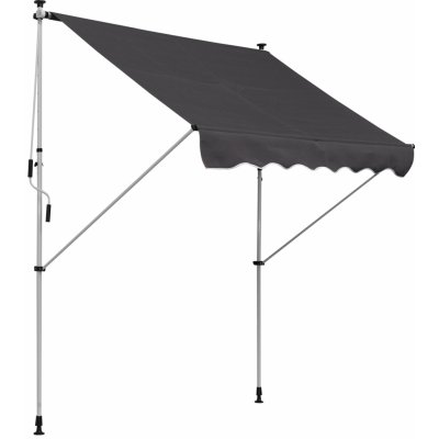 OUTSUNNY Výškově nastavitelná přenosná markýza vhodná na balkon 200 x 150 cm šedá – Hledejceny.cz