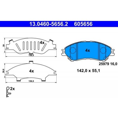 ATE 13.0460-5656.2 Sada brzdových destiček, kotoučová brzda (13.0460-5656.2) | Zboží Auto