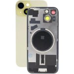 Kryt Apple iPhone 15 Sklo Zadního Housingu + Sklíčko Kamery + Kovová Destička + Magsafe Magnet žlutý – Zboží Živě