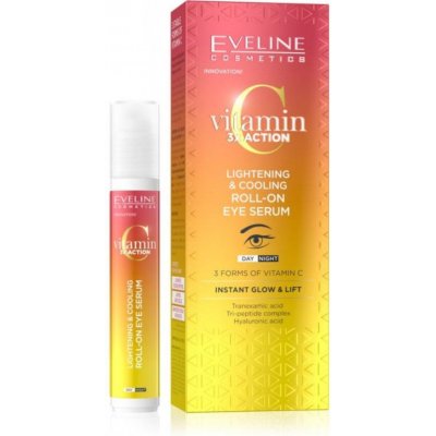 EVELINE COSMETICS VITAMIN C 3xACTION LIGHTENING & COOLING ROLL ON EYE SERUM 15 ml – Zbozi.Blesk.cz