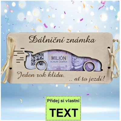 Bezvadný dárek Dřevěná obálka na peníze na dálniční známku – Zboží Dáma