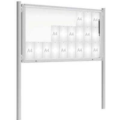 PROCITY Venkovní vitrína model 2000 27 x A4, elox, včetně sloupků | Zboží Auto