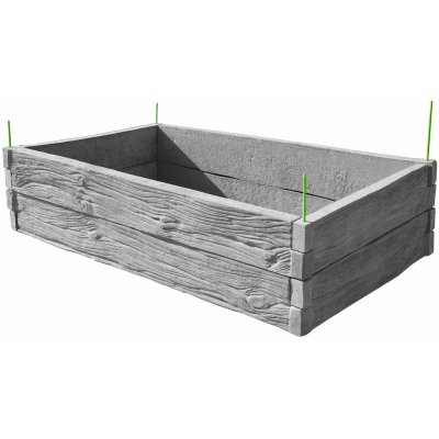 Barigadi Vyvýšený záhon betonový 200x100 x 50 cm, dřevo, přírodní šedá – Hledejceny.cz