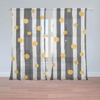 Záclony Pruhy a puntíky: 2 ks - 150x250 cm - Sablio – Hledejceny.cz