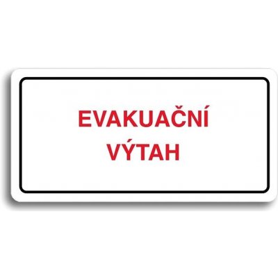 Accept Piktogram "EVAKUAČNÍ VÝTAH" (160 × 80 mm) (bílá tabulka - barevný tisk) – Zboží Mobilmania