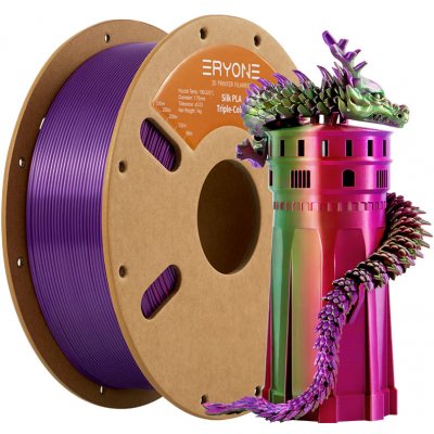 Eryone Triple-Color Silk PLA Red&Purple&Green 1.75mm 1 kg