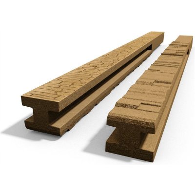 Betonový sloupek na plot 200 cm průběžný oboustranně vzorovaný - pískovec – Hledejceny.cz