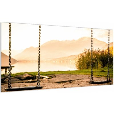Skleněný obraz houpačky v přírodě, jednodílný 100x50 cm na skle – Sleviste.cz